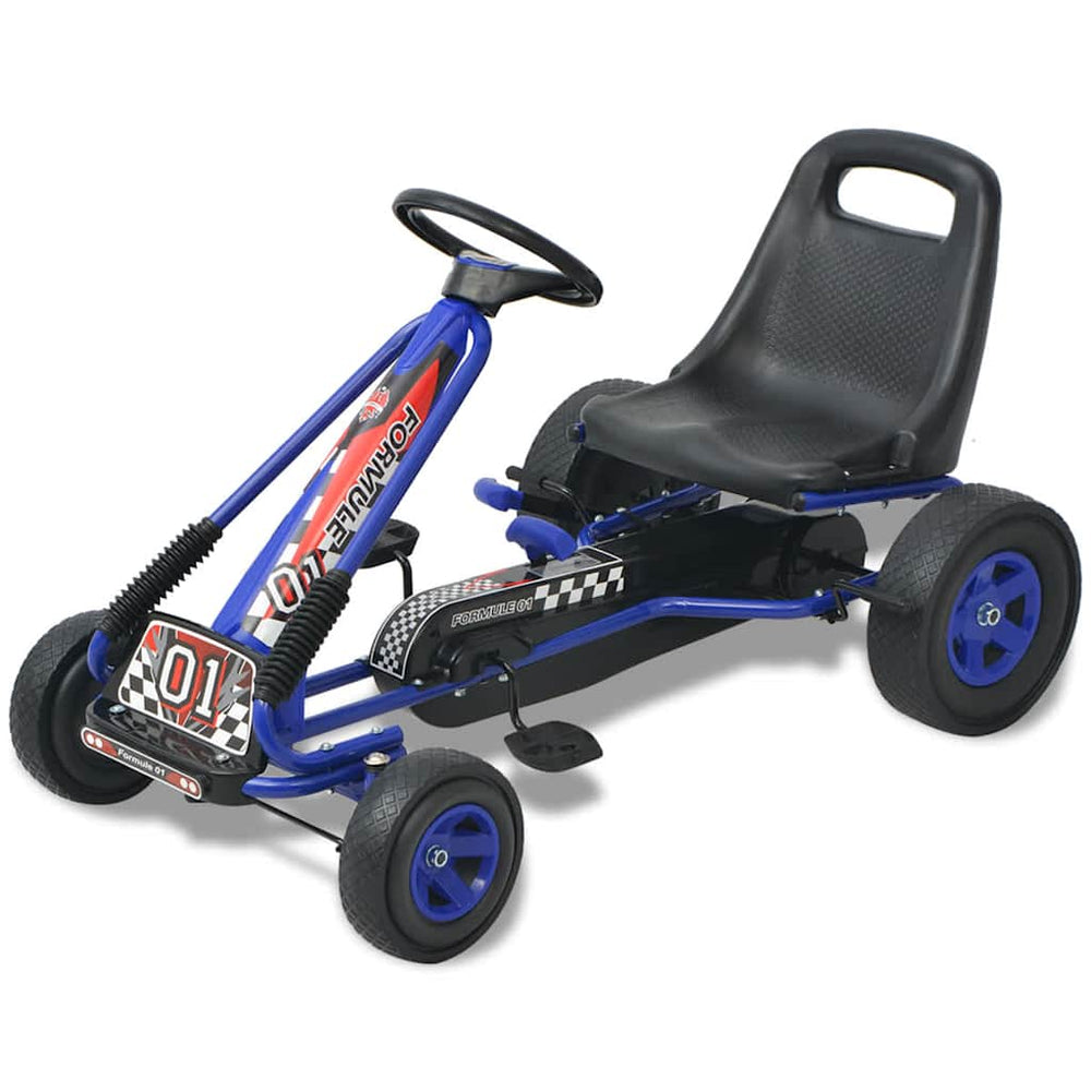 Blaues Pedal Go-Kart mit verstellbarem Sitz