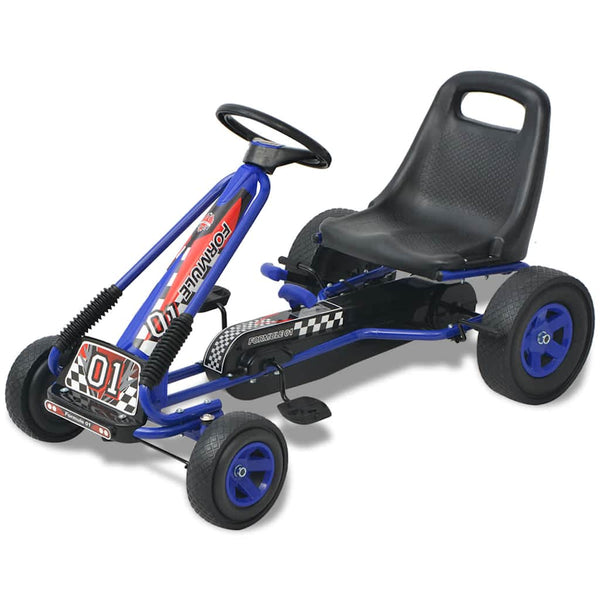 Blaues Pedal Go-Kart mit verstellbarem Sitz