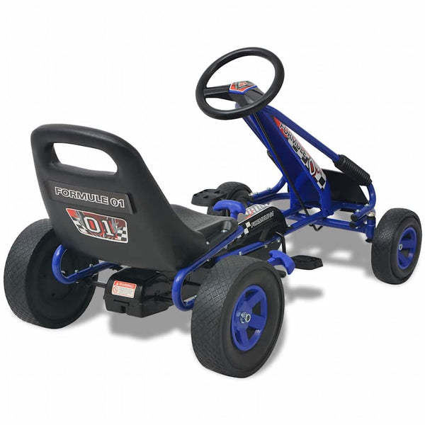 Blaues Pedal Go-Kart mit verstellbarem Sitz