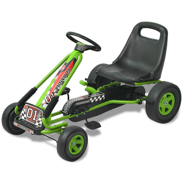 Grünes Pedal Go-Kart mit verstellbarem Sitz