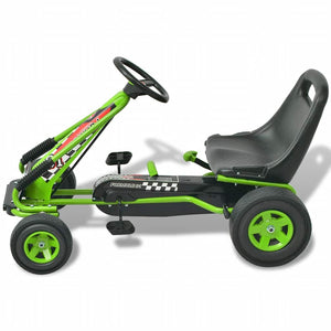 Grünes Pedal Go-Kart mit verstellbarem Sitz