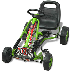 Grünes Pedal Go-Kart mit verstellbarem Sitz