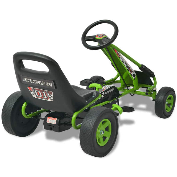 Grünes Pedal Go-Kart mit verstellbarem Sitz