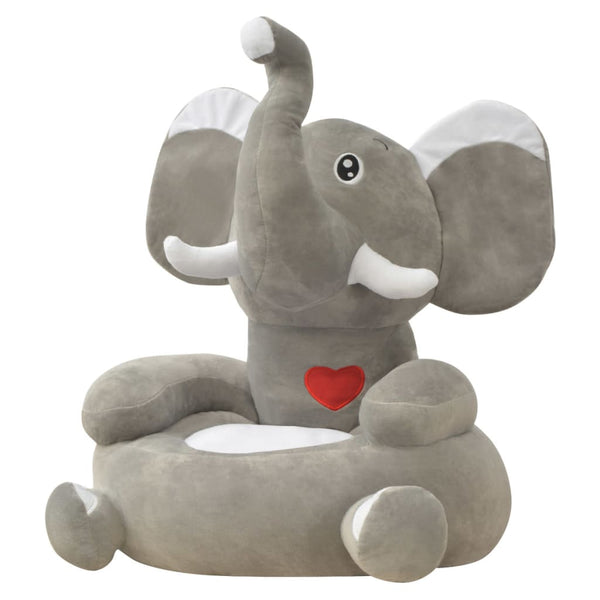 Plüsch Kindersessel Elefant Grau