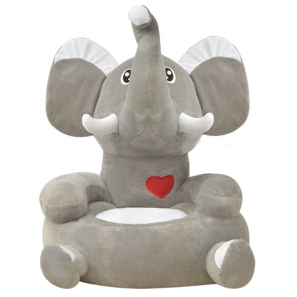 Plüsch Kindersessel Elefant Grau