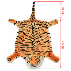 Tigerfell Teppich Plüsch Braun 144 cm