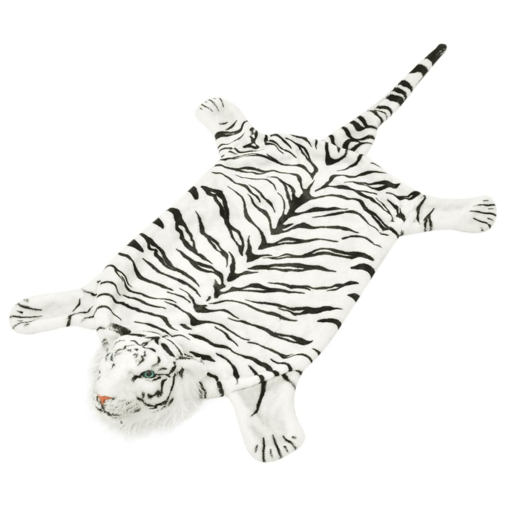Weißer Tigerfell Teppich Plüsch, 144 cm