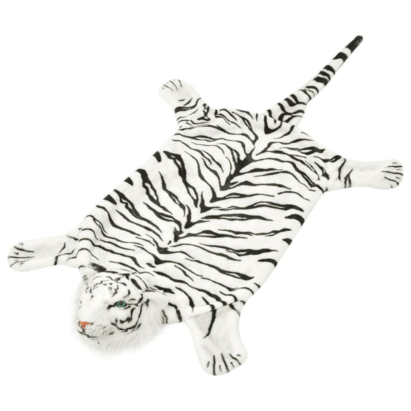 Weißer Tigerfell Teppich Plüsch, 144 cm