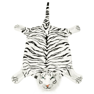 Weißer Tigerfell Teppich Plüsch, 144 cm