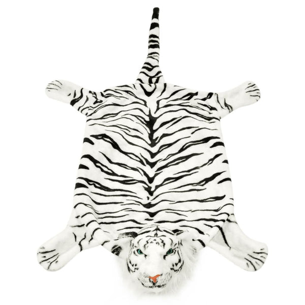 Weißer Tigerfell Teppich Plüsch, 144 cm