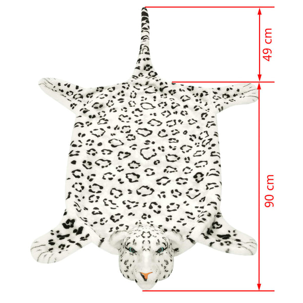 Weißer Leopardenfell Teppich, 139 cm