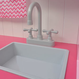 Spielzeugküche Holz Rosa/Weiß 82x30x100cm