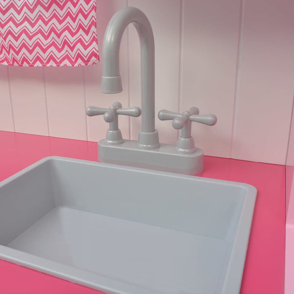 Spielzeugküche Holz Rosa/Weiß 82x30x100cm