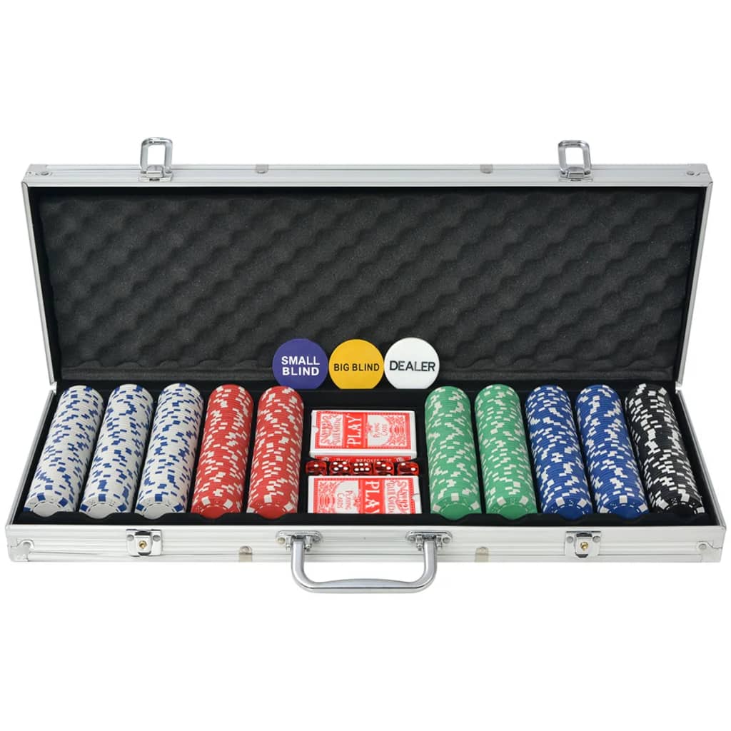 Poker Set mit 500 Chips im Alukoffer