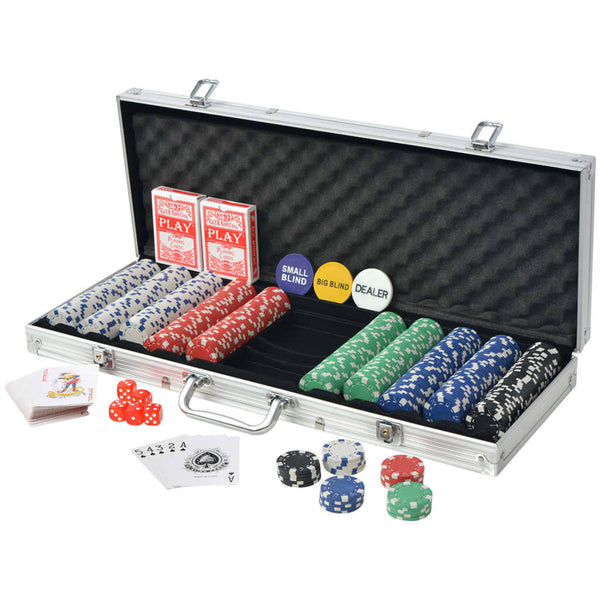 Poker Set mit 500 Chips im Alukoffer