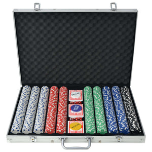 Poker Set mit 1000 Chips im Alukoffer