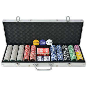 Poker Set mit 500 Laserchips im Alukoffer