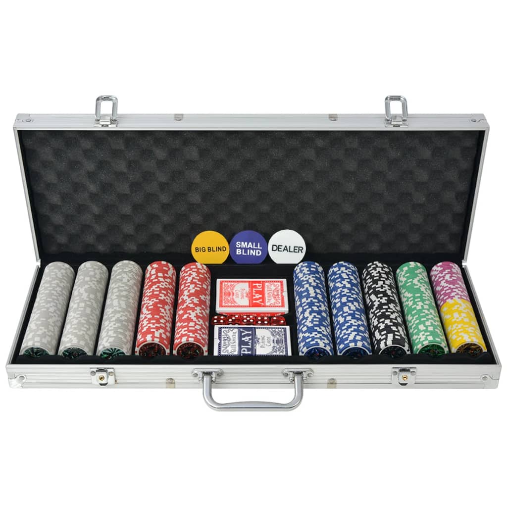Poker Set mit 500 Laserchips im Alukoffer