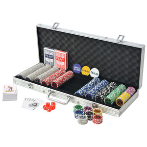 Poker Set mit 500 Laserchips im Alukoffer
