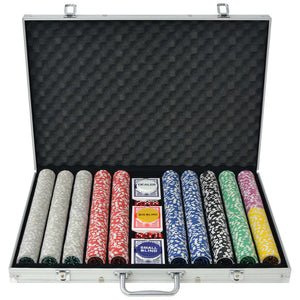 Poker Set mit 1000 Laserchips im Alukoffer