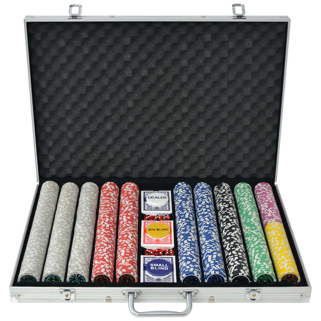 Poker Set mit 1000 Laserchips im Alukoffer