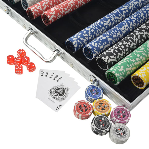 Poker Set mit 1000 Laserchips im Alukoffer