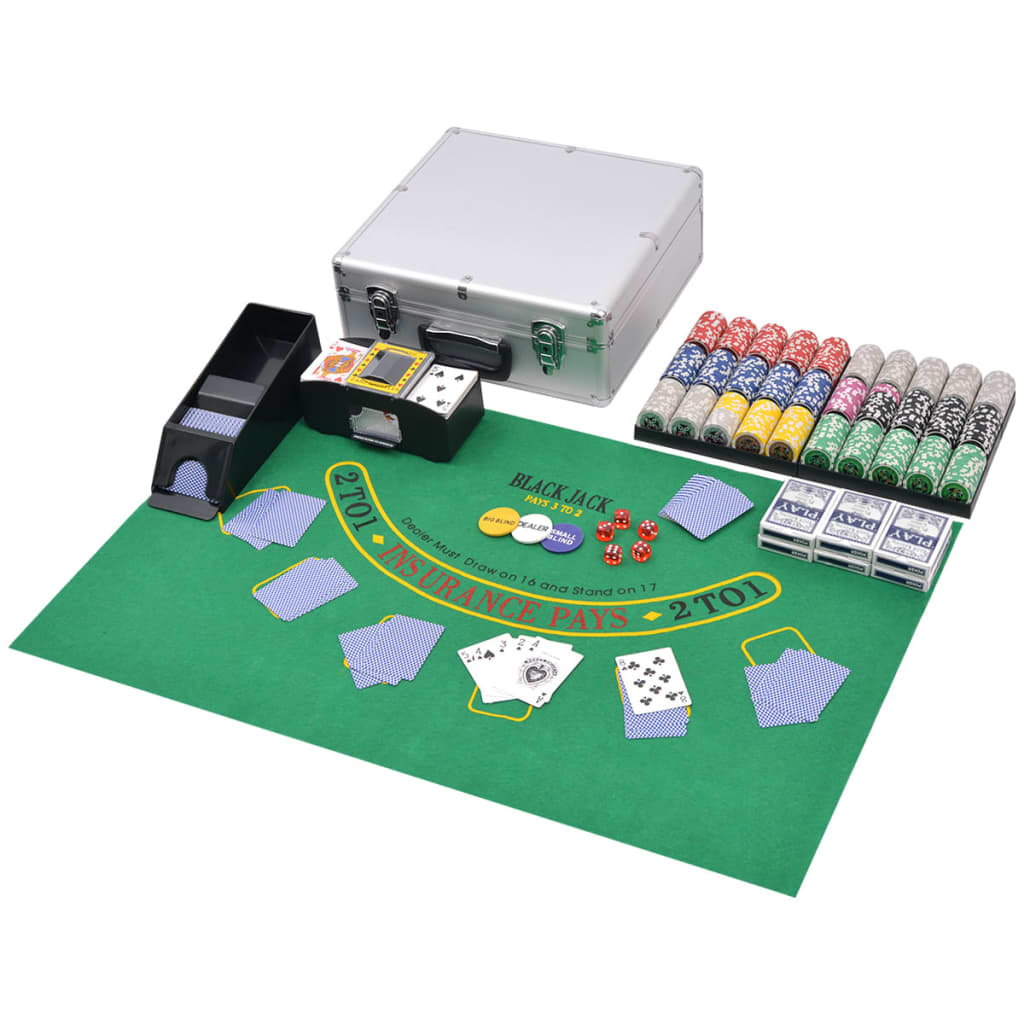 Poker/Blackjack Set mit 600 Laserchips