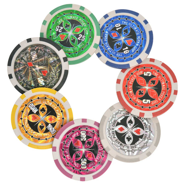 Poker/Blackjack Set mit 600 Laserchips
