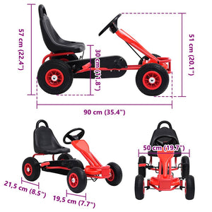 Pedal Go-Kart mit Luftreifen - Rot
