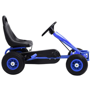 Pedal Go-Kart Blau mit Luftreifen