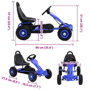 Pedal Go-Kart Blau mit Luftreifen