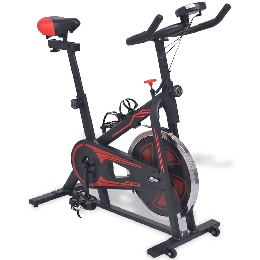 vidaXL Exercise Bike with Heart Rate Monitor Black and Red
