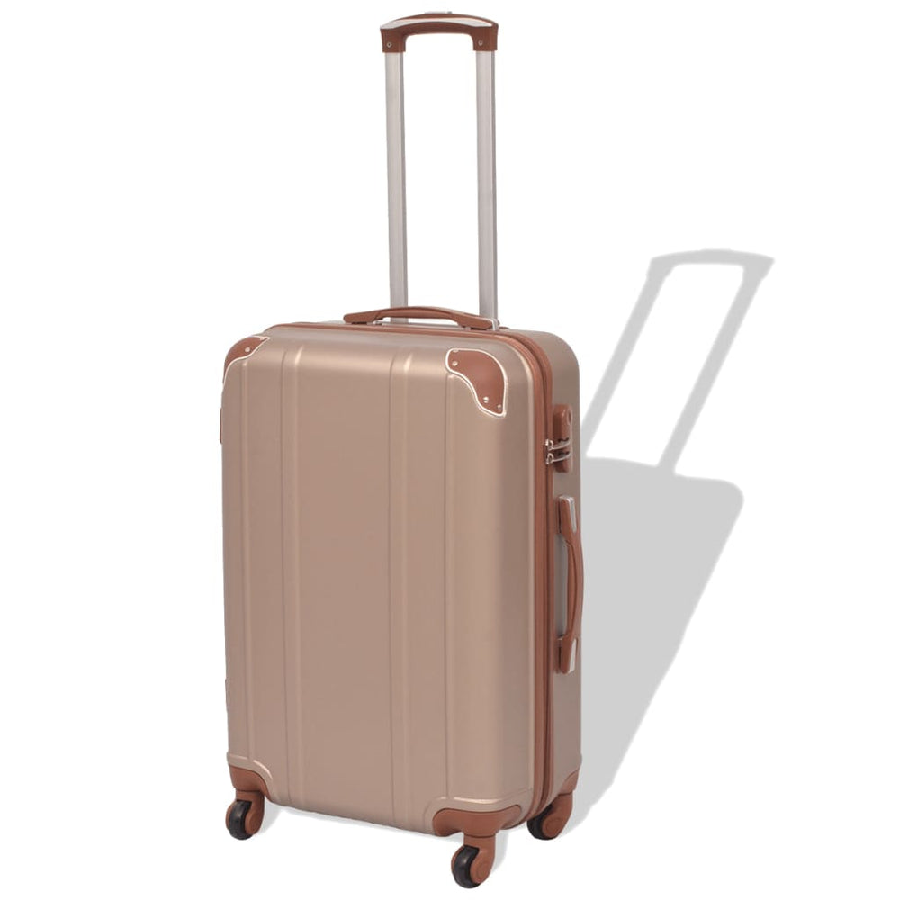 vidaXL Four-Piece Hardshell Trolley Set Champagne