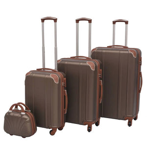 4-teiliges Hartschalen-Kofferset Kaffeebraun