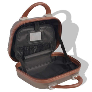 4-teiliges Hartschalen-Kofferset Kaffeebraun