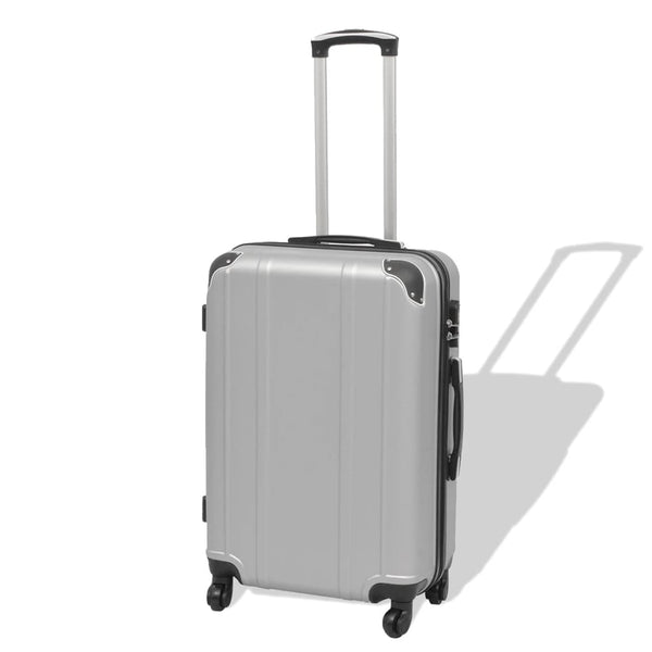 Silbernes 4-teiliges Hartschalen-Trolley-Set