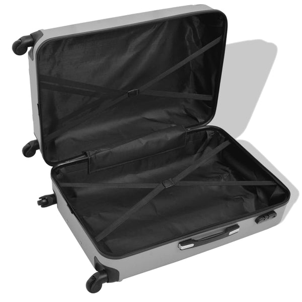 Silbernes 4-teiliges Hartschalen-Trolley-Set