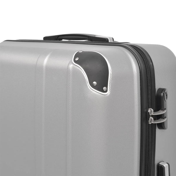 Silbernes 4-teiliges Hartschalen-Trolley-Set
