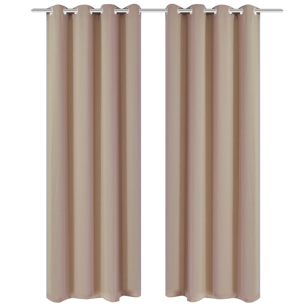 Verdunkelungsvorhänge 2 Stk. mit Metallösen 135 x 175 cm Creme