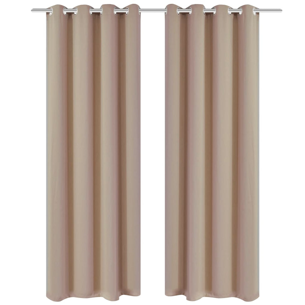 Verdunkelungsvorhänge 2 Stk. mit Metallösen 135 x 175 cm Creme