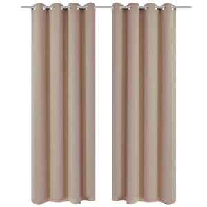 Verdunkelungsvorhänge 2 Stk. mit Metallösen 135 x 175 cm Creme