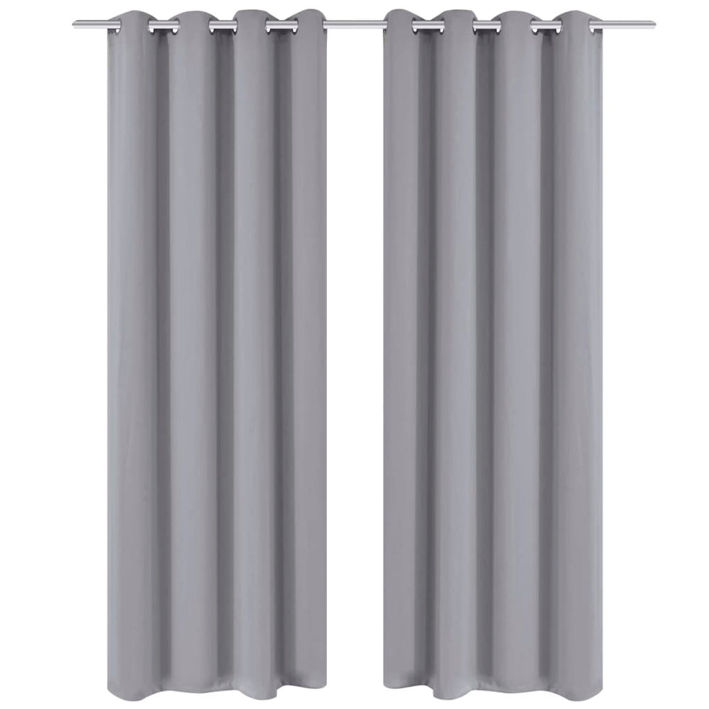 Verdunkelungsvorhänge 2 Stk. mit Metallösen 135 x 175 cm Grau