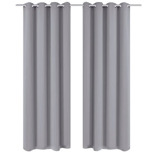 Verdunkelungsvorhänge 2 Stk. mit Metallösen 135 x 175 cm Grau