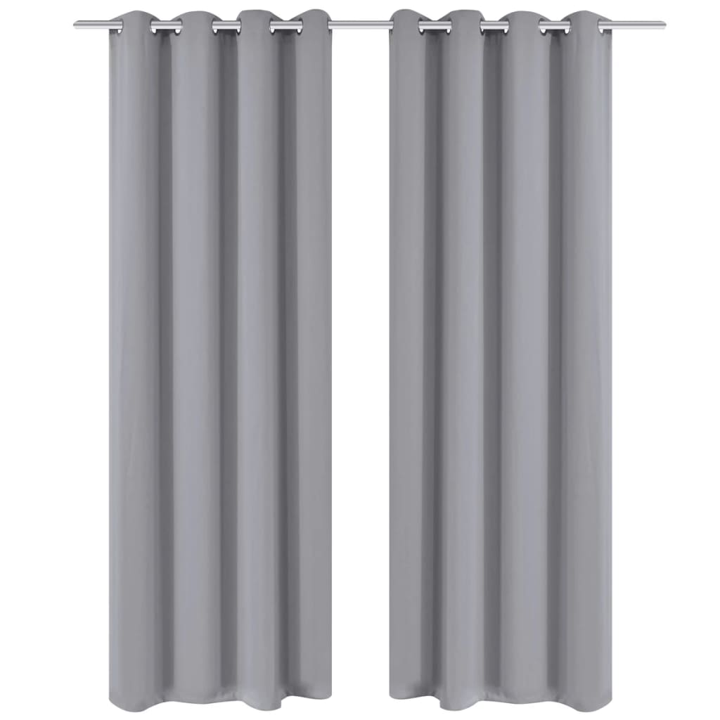 Verdunkelungsvorhänge 2 Stk. mit Metallösen 135 x 175 cm Grau