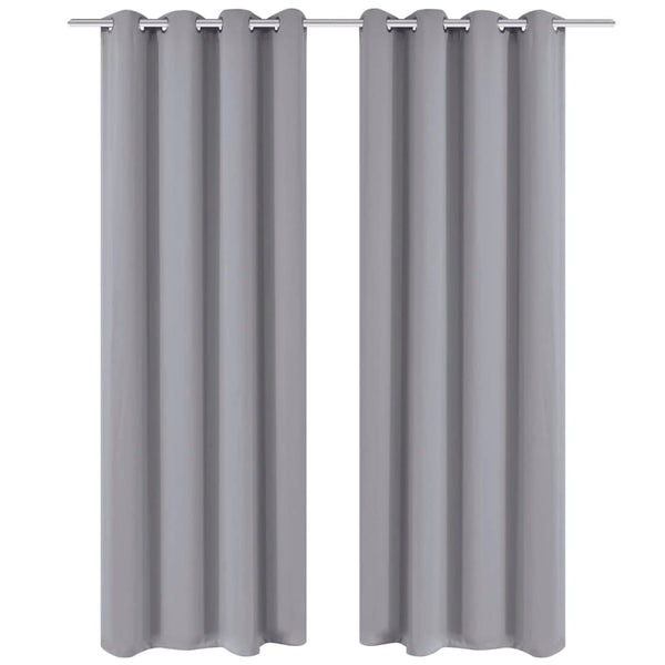 Verdunkelungsvorhänge 2 Stk. mit Metallösen 135 x 175 cm Grau