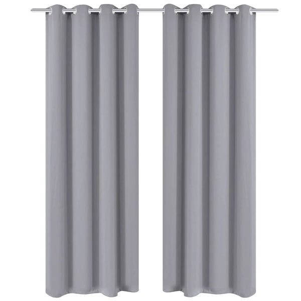 Verdunkelungsvorhang mit Metallösen 270 x 245 cm Grau