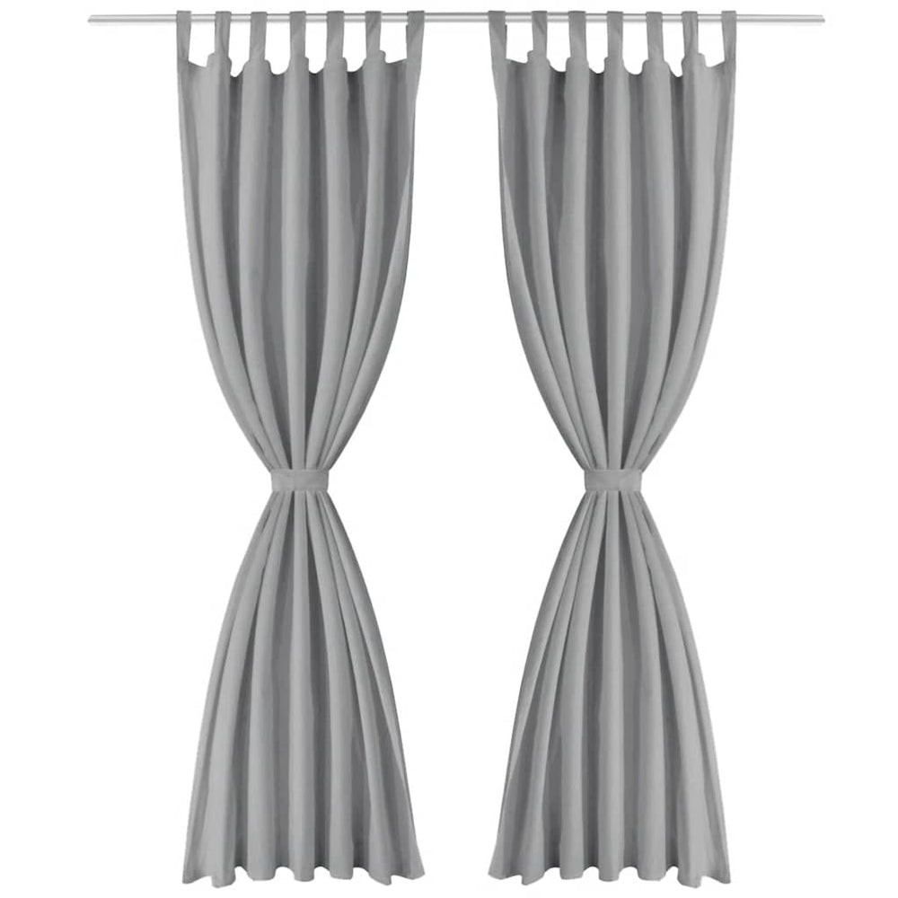 Vorhänge aus Mikro-Satin 2 Stk. mit Schlaufen 140×175 cm Grau