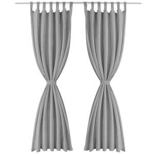 Vorhänge aus Mikro-Satin 2 Stk. mit Schlaufen 140×175 cm Grau