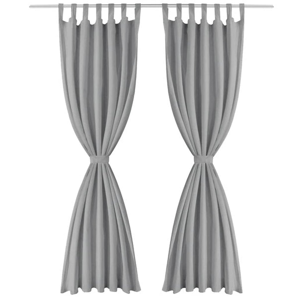 Vorhänge aus Mikro-Satin 2 Stk. mit Schlaufen 140×175 cm Grau