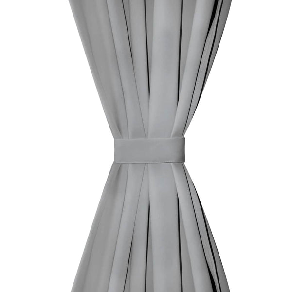 Vorhänge aus Mikro-Satin 2 Stk. mit Schlaufen 140×175 cm Grau